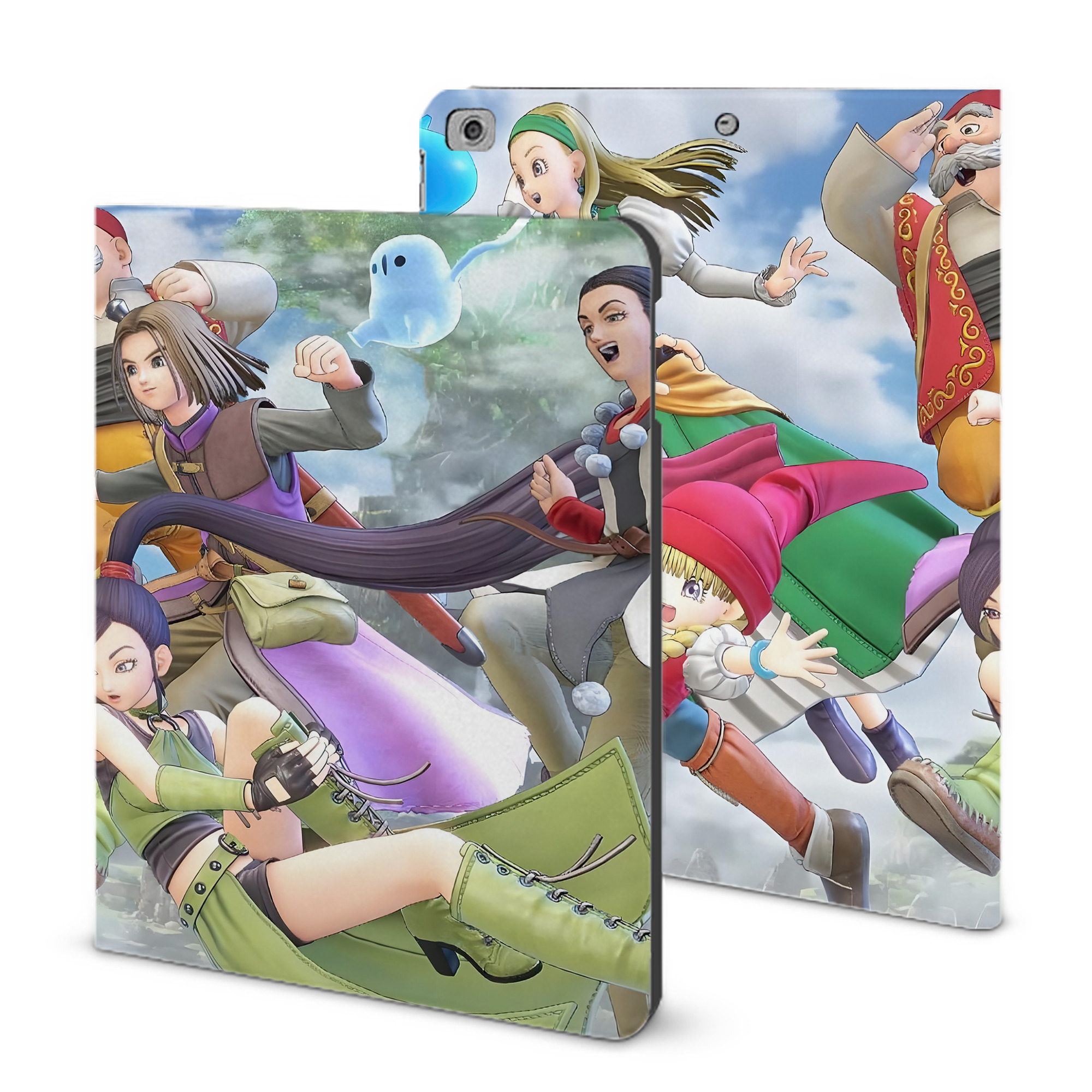 （画像用） ドラゴンクエスト Doragon Kuesuto Dragon Quest IPad ケース ブック型 PUレザー TPU 耐衝撃 軽量 薄型 ペン収納なし 全面保護 IPad 各モデル対応